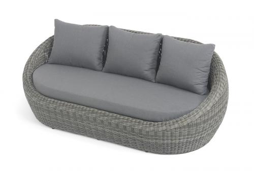  "Барселона" диван из искусственного ротанга трехместный, цвет графит, фото 4 