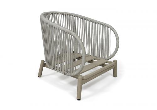  "Прато" кресло из искусственного ротанга, цвет светло-серый, каркас под дерево (холодно-бежевый), фото 5 