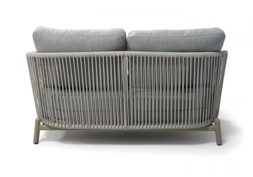  "Прато" диван двухместный из искусственного ротанга, цвет светло-серый, каркас под дерево (холодно-бежевый), фото 4 
