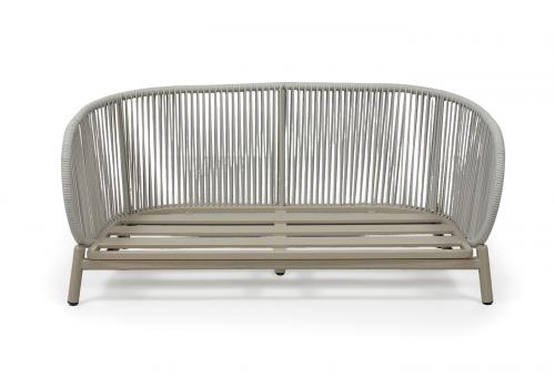  "Прато" диван двухместный из искусственного ротанга, цвет светло-серый, каркас под дерево (холодно-бежевый), фото 5 