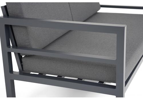  "Эстелья" диван 2-местный, каркас алюминий темно-серый (RAL7024) муар, ткань темно-серая 027, фото 3 