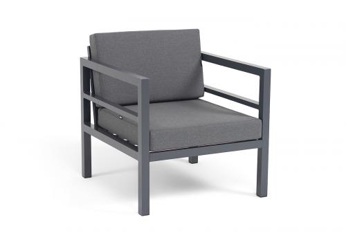  "Эстелья" кресло, каркас алюминий темно-серый (RAL7024) муар, ткань темно-серая 027, фото 2 