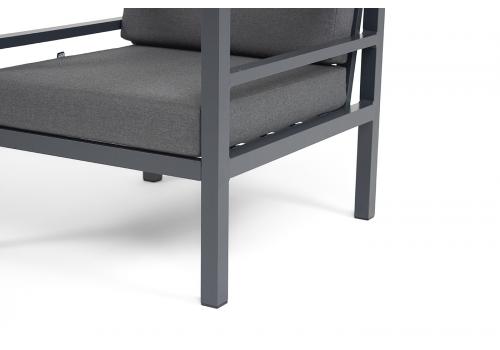  "Эстелья" кресло, каркас алюминий темно-серый (RAL7024) муар, ткань темно-серая 027, фото 4 