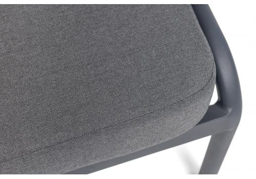  "Ронда" кресло плетеное из роупа, каркас алюминий темно-серый (RAL7024) муар, роуп серый 40 мм tex, ткань темно-серая 027, фото 8 