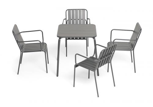  "Гелиос" стальной квадратный стол 70х70см, цвет темно-серый, фото 4 