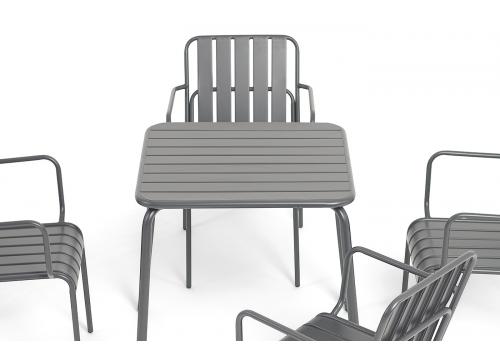  "Гелиос" стальной квадратный стол 70х70см, цвет темно-серый, фото 5 