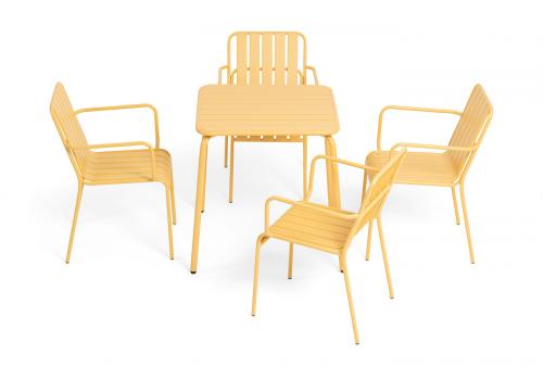  "Гелиос" стальной квадратный стол 70х70см, цвет желтый, фото 4 