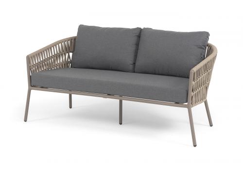  "Комо" лаунж-зона 4-местная плетеная из роупа (веревки), каркас алюминиевый бежево-серый, роуп серо-коричневый, фото 3 