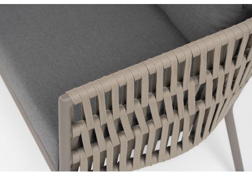 "Комо" лаунж-зона 4-местная плетеная из роупа (веревки), каркас алюминиевый бежево-серый, роуп серо-коричневый, фото 6 