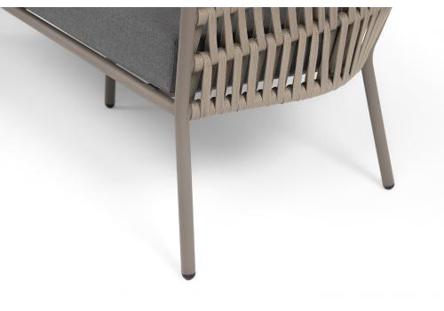  "Комо" лаунж-зона 4-местная плетеная из роупа (веревки), каркас алюминиевый бежево-серый, роуп серо-коричневый, фото 7 