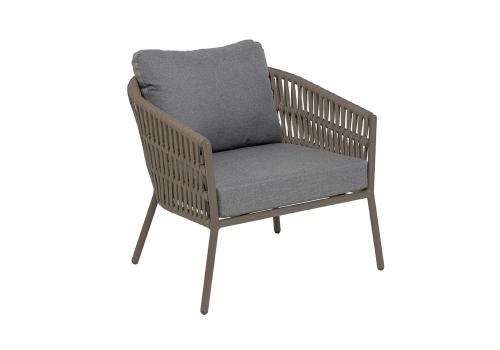  "Комо" лаунж-зона 4-местная плетеная из роупа (веревки), каркас алюминиевый бежево-серый, роуп серо-коричневый, фото 10 