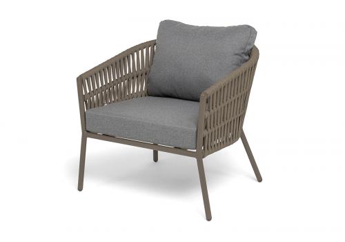  "Комо" лаунж-зона 4-местная плетеная из роупа (веревки), каркас алюминиевый бежево-серый, роуп серо-коричневый, фото 11 