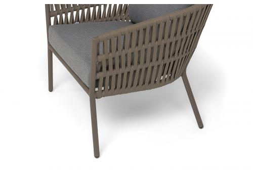  "Комо" лаунж-зона 4-местная плетеная из роупа (веревки), каркас алюминиевый бежево-серый, роуп серо-коричневый, фото 12 