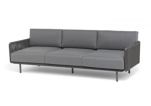  "Джелло" лаунж-зона 5-местная плетеная из роупа (веревки), каркас алюминиевый темно-серый, роуп темно-серый, фото 3 