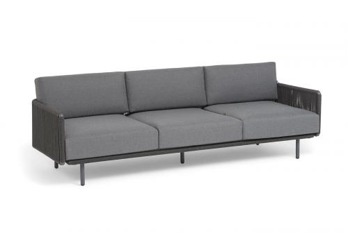  "Джелло" лаунж-зона 5-местная плетеная из роупа (веревки), каркас алюминиевый темно-серый, роуп темно-серый, фото 4 