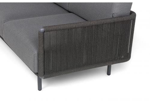  "Джелло" лаунж-зона 5-местная плетеная из роупа (веревки), каркас алюминиевый темно-серый, роуп темно-серый, фото 5 