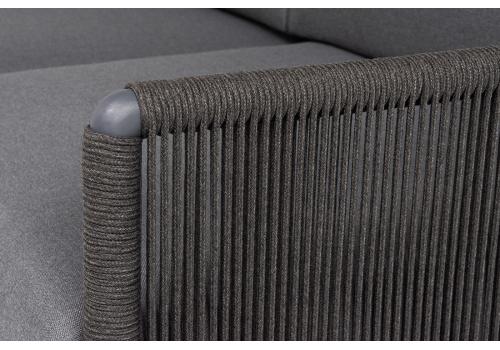  "Джелло" лаунж-зона 5-местная плетеная из роупа (веревки), каркас алюминиевый темно-серый, роуп темно-серый, фото 6 