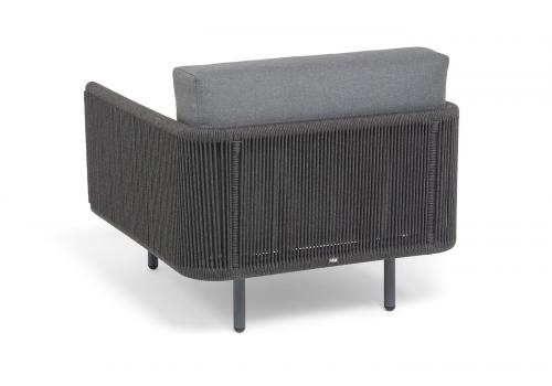  "Джелло" лаунж-зона 5-местная плетеная из роупа (веревки), каркас алюминиевый темно-серый, роуп темно-серый, фото 11 