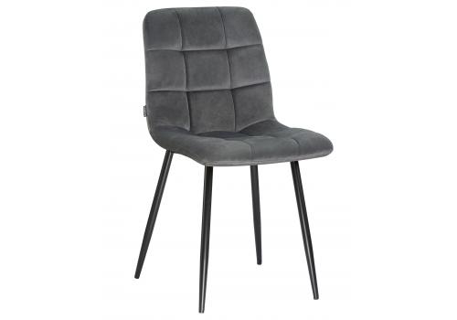  Стул обеденный DOBRIN ALEX, черные матовые ножки, темно-серый велюр (V108-91), фото 1 