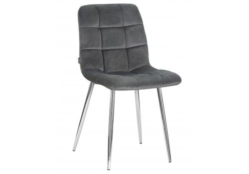  Стул обеденный DOBRIN ALEX, хром ножки, темно-серый велюр (V108-91), фото 1 