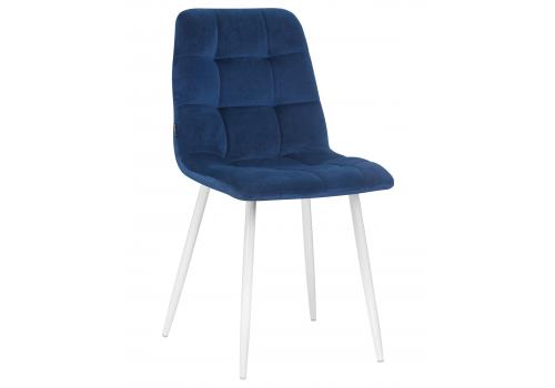 Стул обеденный DOBRIN ALEX, белые ножки, темно-синий велюр (V108-67), фото 1 