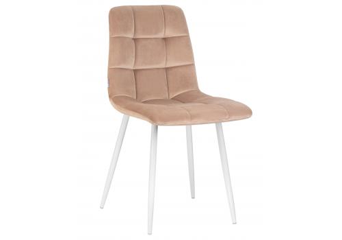  Стул обеденный DOBRIN ALEX, белые ножки, мокко велюр (V108-104),, фото 1 