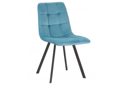  Стул обеденный DOBRIN ALEX SQUARE, черные матовые ножки, морской волны велюр (V108-57), фото 1 