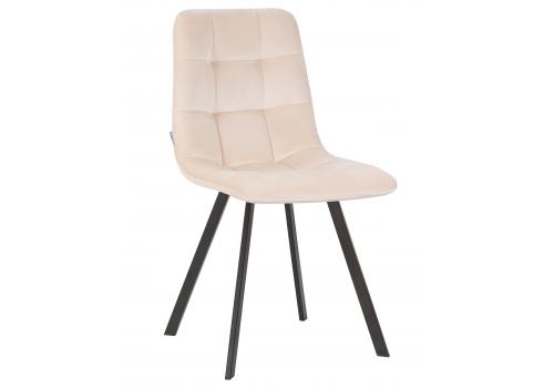  Стул обеденный DOBRIN ALEX SQUARE, черные матовые ножки, кремовый велюр (V108-113), фото 1 