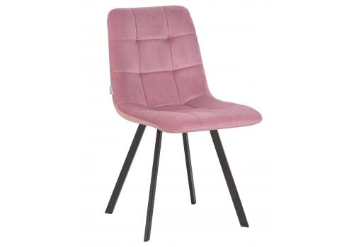  Стул обеденный DOBRIN ALEX SQUARE, черные матовые ножки, розовый велюр (V108-15), фото 1 