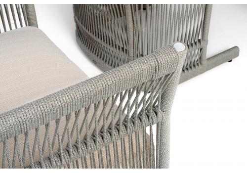  "Лугано" лаунж-зона 5-местная плетеная из роупа (веревки), каркас алюминиевый светло-серый, роуп серый меланж, фото 4 