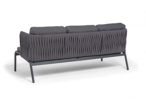  "Ронда" лаунж-зона 5-местная плетеная из роупа (веревки), каркас алюминиевый темно-серый, роуп серый 40 мм tex, фото 5 