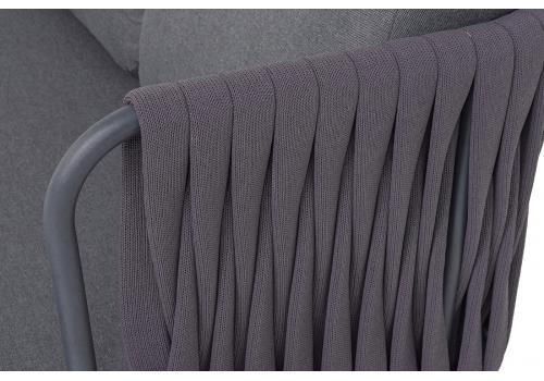  "Ронда" лаунж-зона 5-местная плетеная из роупа (веревки), каркас алюминиевый темно-серый, роуп серый 40 мм tex, фото 6 