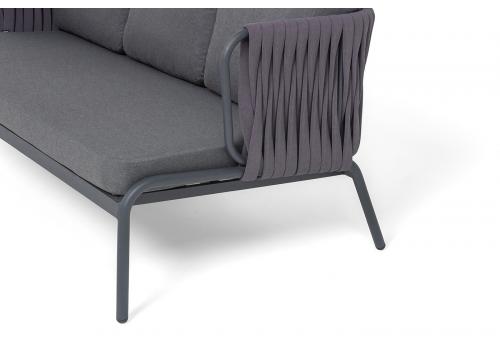  "Ронда" лаунж-зона 5-местная плетеная из роупа (веревки), каркас алюминиевый темно-серый, роуп серый 40 мм tex, фото 7 