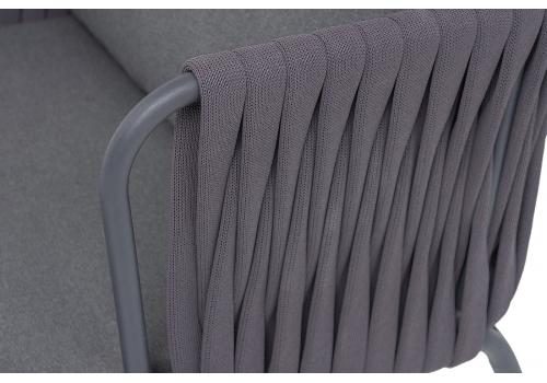  "Ронда" лаунж-зона 5-местная плетеная из роупа (веревки), каркас алюминиевый темно-серый, роуп серый 40 мм tex, фото 11 