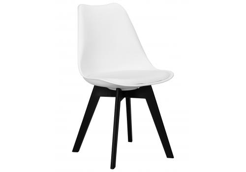  Стул обеденный DOBRIN HARRY, цвет сиденья белый (W-02), ножки пластик черные (В-03), фото 1 