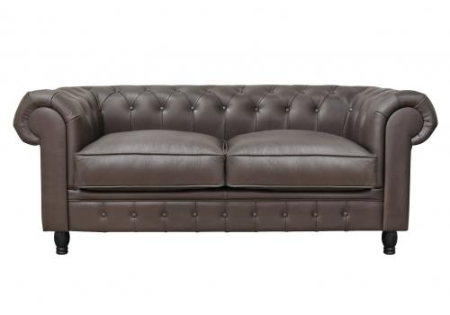  Диван из коричневой кожи Chesterfield Brown Leather 2S, фото 1 