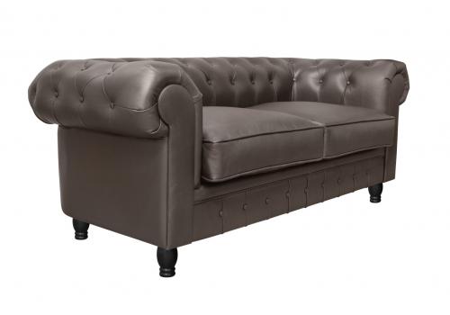  Диван из коричневой кожи Chesterfield Brown Leather 2S, фото 2 