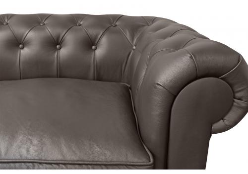  Диван из коричневой кожи Chesterfield Brown Leather 2S, фото 6 
