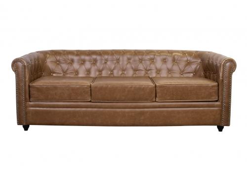  Кожаный диван лофт Karo Brown leather 3S, фото 1 
