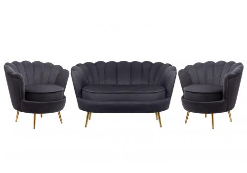  Комплект кресел и дивана ракушка Pearl Double Black, фото 1 