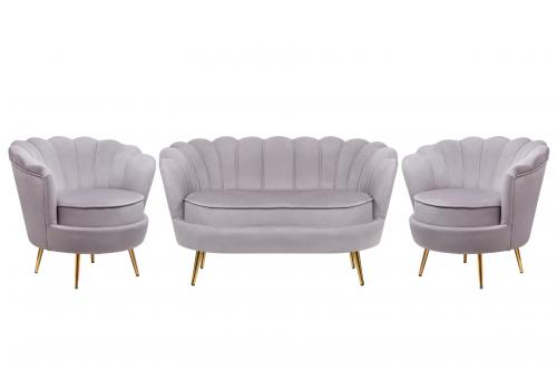  Комплект кресел и дивана ракушка Pearl Double Grey, фото 1 