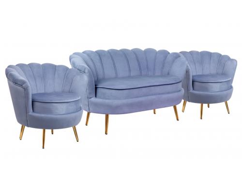  Комплект кресел и дивана ракушка Pearl Double Blue, фото 2 