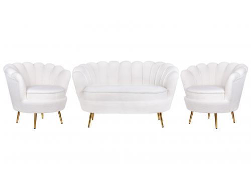  Комплект кресел и дивана ракушка Pearl Double White Boucle, фото 1 