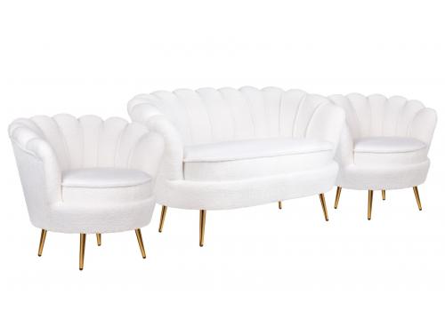  Комплект кресел и дивана ракушка Pearl Double White Boucle, фото 2 