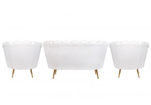  Комплект кресел и дивана ракушка Pearl Double White Boucle, фото 3 
