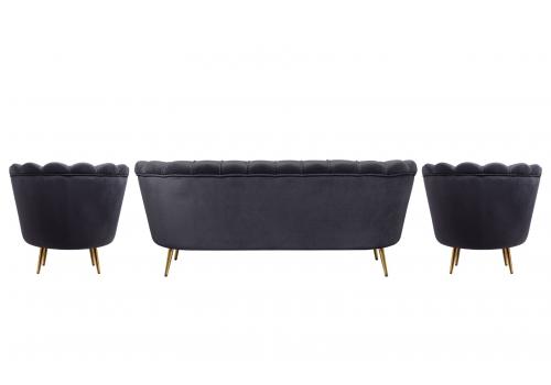  Комплект кресел и дивана ракушка Pearl Triple Black, фото 3 