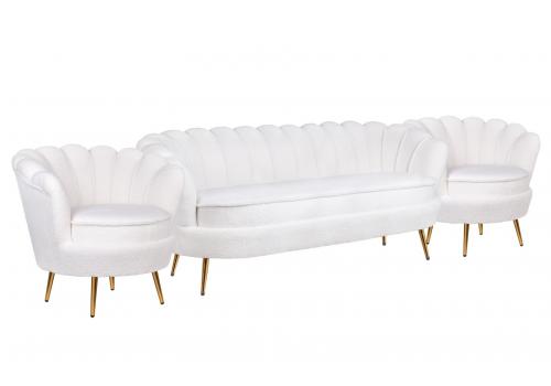  Комплект кресел и дивана ракушка Pearl Triple White Boucle, фото 2 