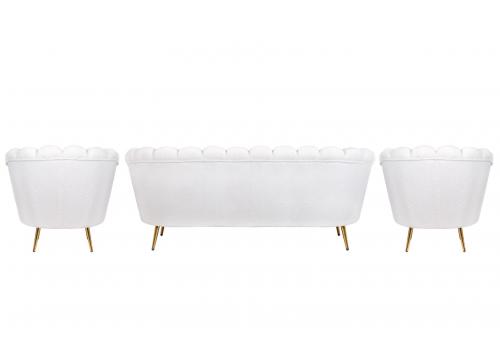  Комплект кресел и дивана ракушка Pearl Triple White Boucle, фото 3 