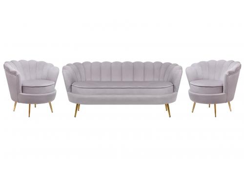 Комплект кресел и дивана ракушка Pearl Triple Grey, фото 1 