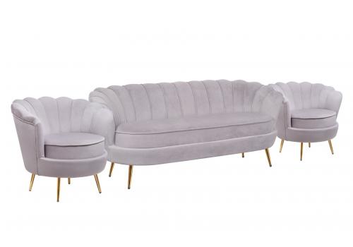  Комплект кресел и дивана ракушка Pearl Triple Grey, фото 2 